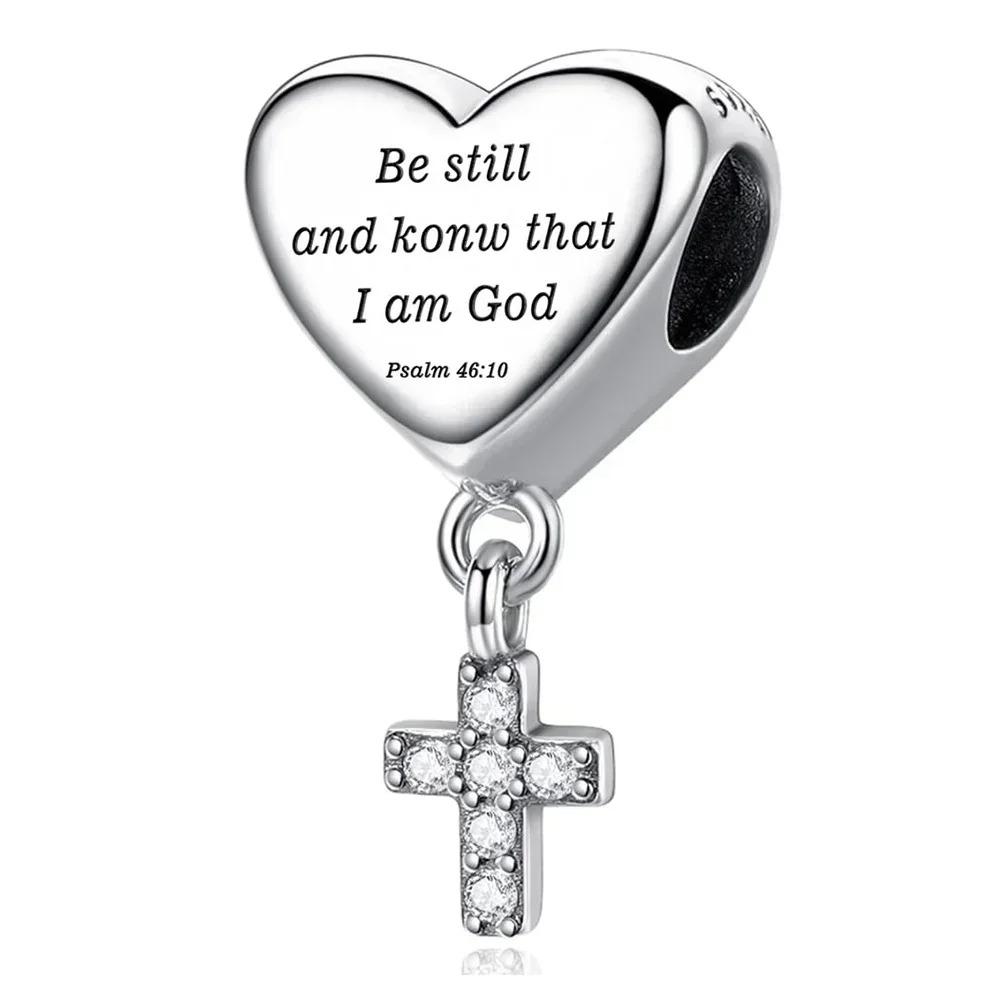 925 Silver Cross Charms Iron Throne Jesus Pendant Christian Necklace Beads Fit Bracelets Fine Jewelry DIY Gift