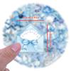 60 Blue Bow Flower Stickers: Transparent PET for Phone Cases, Suitcases & Diaries