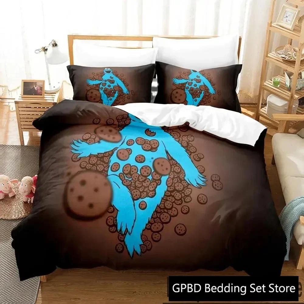 3D Print Cookie Cartoon Monster Anime Bedding Set Double Twin King Duvet Cover Comforter Pillowcase Boys Girls Adults Bedroom