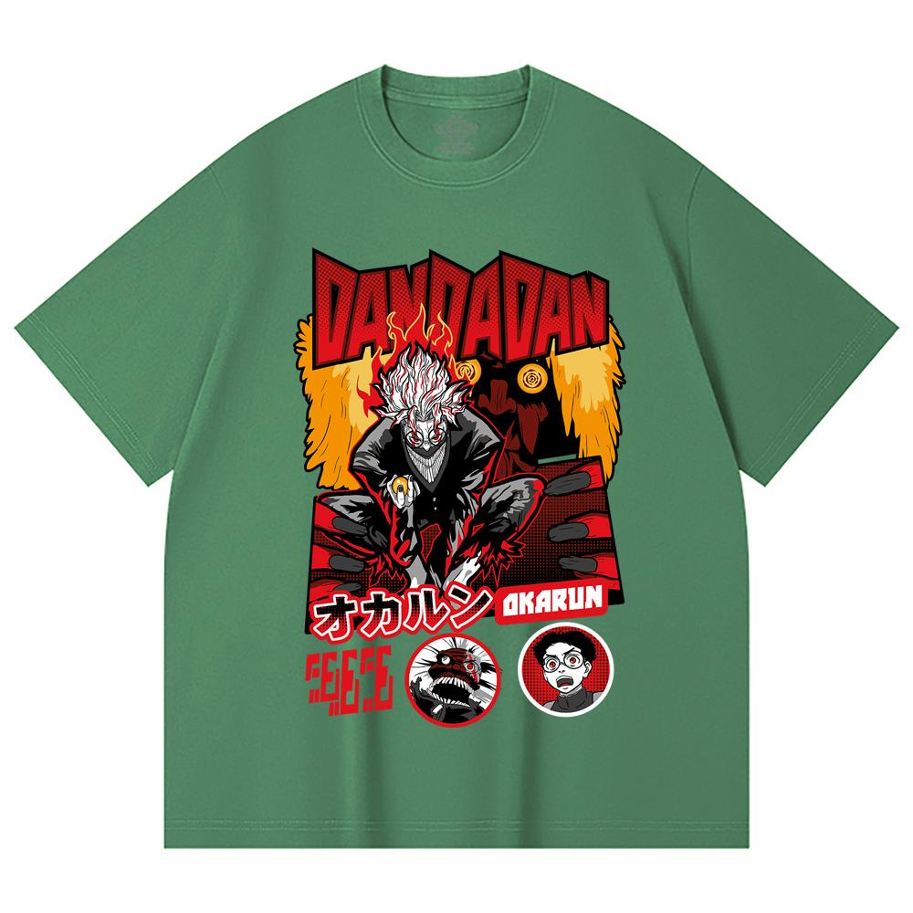 230 g/m² 100% Baumwolle Dandadan V26 Okarun Turbo Print Unisex Schweres Baumwoll-T-Shirt