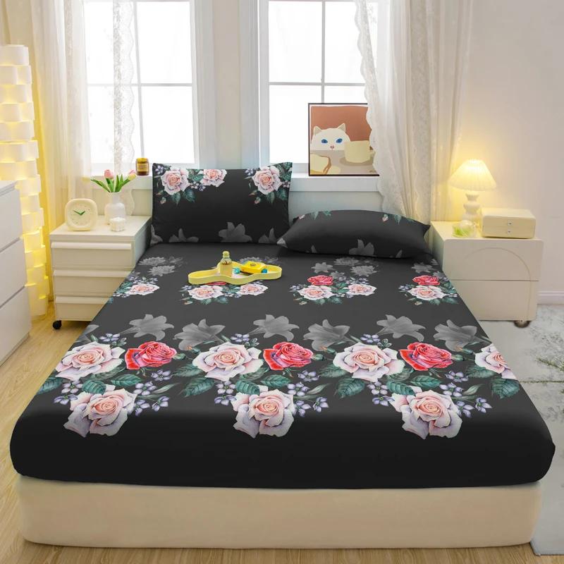 

1 простая современная матовая простыня с принтом в виде цветка, покрывало для кровати с принтом в спальню, постельное белье (Исключая наволочки) 71x132cm