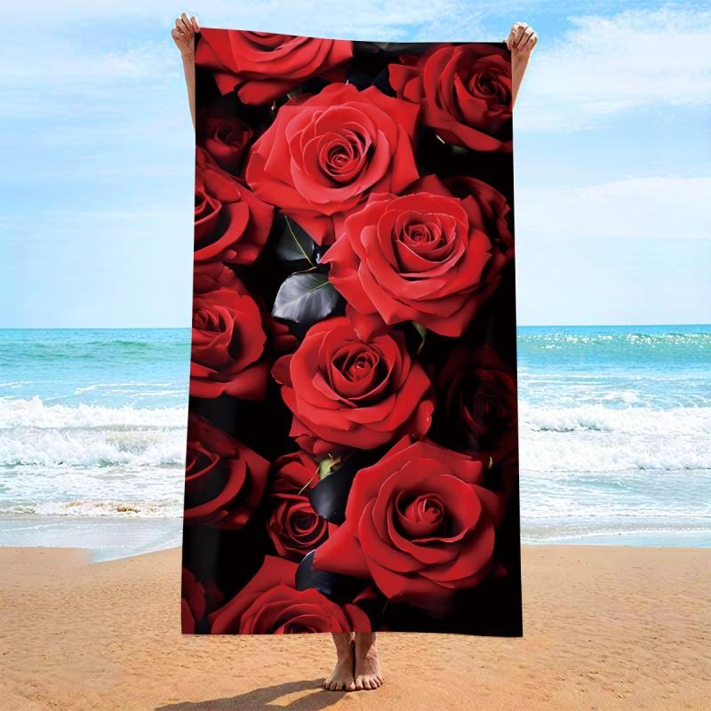 Ultra Soft Microfiber Beach Towel With Quick Dry Antibacterial Ion Print Design Pool Travel Outdoor Use
