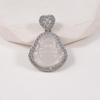 White Chalcedony Laughing Buddha Pendant with Diamond Clasp - Versatile Women's Clavicle Chain