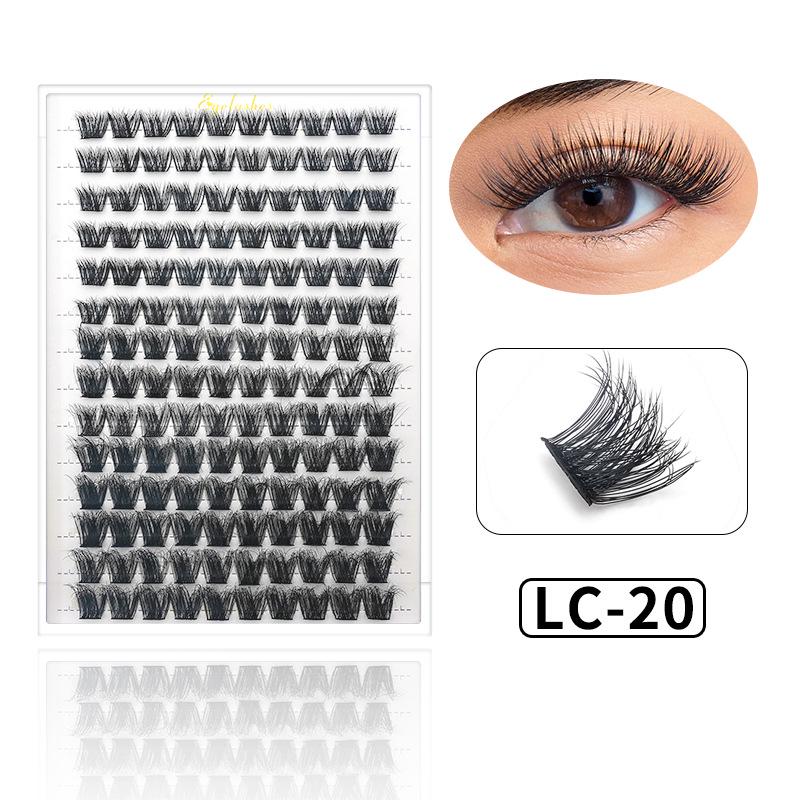 14-Row D Curl Dense False Eyelash Cluster Pack - Mixed Style, Hot Melt Grafted, In Stock