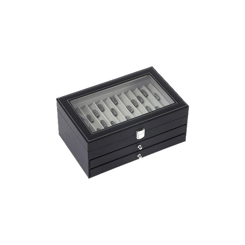 Wooden Desktop Organizer Box With Lid Beads Pens Small Collectibles - Modern Minimalist Storage Case