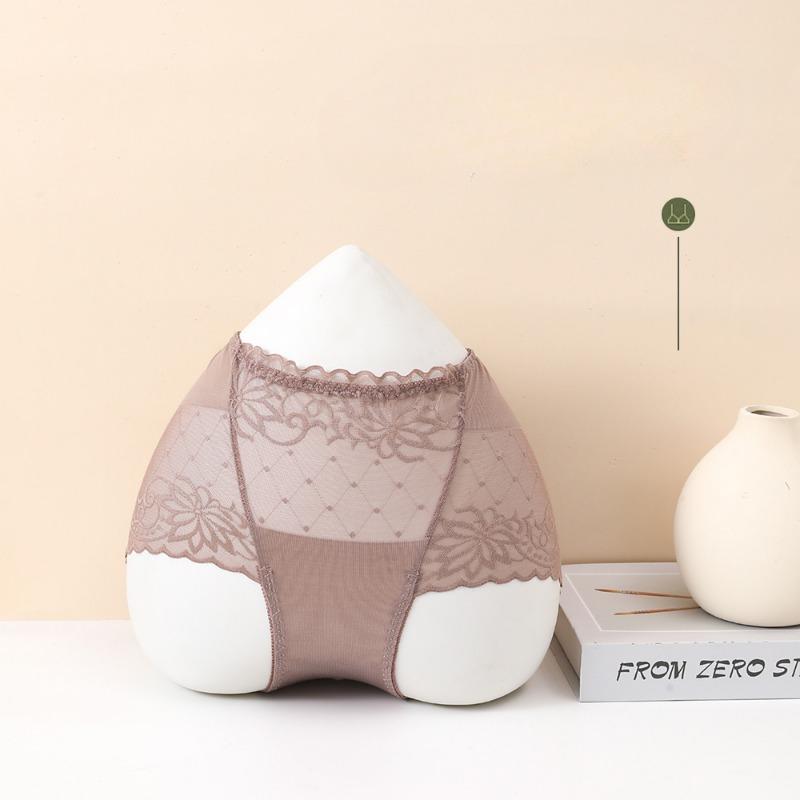 Pure Romantic Briefs Lace Macaron Colored Women's Underwear Fashionable Mid Waist Lingerie Sexy Seamless Comfortable Panties