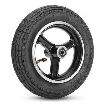 10 Inch Rubber Inflatable Electric Scooter Tire Aluminium Alloy Front Wheel Hub Symmetric Figure