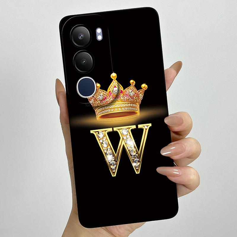Pro Vivo Y19s 4G Pouzdro Koruna Počáteční Písmeno Měkký Silikonový Ochranný Zadní Kryt Pro Vivo V2419 Coque pro VivoY19S Y 19 s Fundas