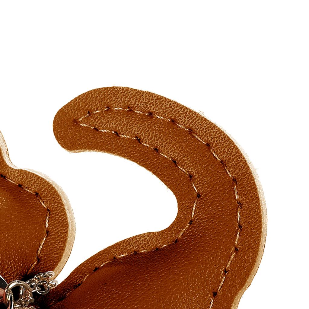 Tonecraft Cat Key Holder, Simple, Orthodox, Bag Charm, Popular, Stylish, Cute, Cat, PU Leather, Squishy, Camel