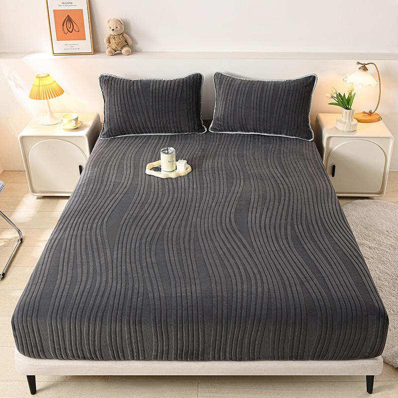 

Carved Thickened Milk Velvet Protective Cover Taiwan Bed Bag Single and Double Fitted Sheets mattress 90cm × 200cm