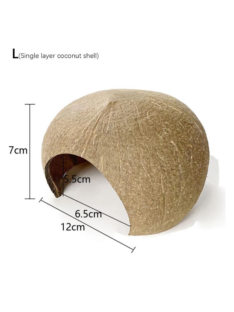 Natural Coconut Shell Coconut Shell Hamster Nest Bite-resistant Small Pet Toy Guinea Pig Hideout Reptile Hide Habitat Hamster