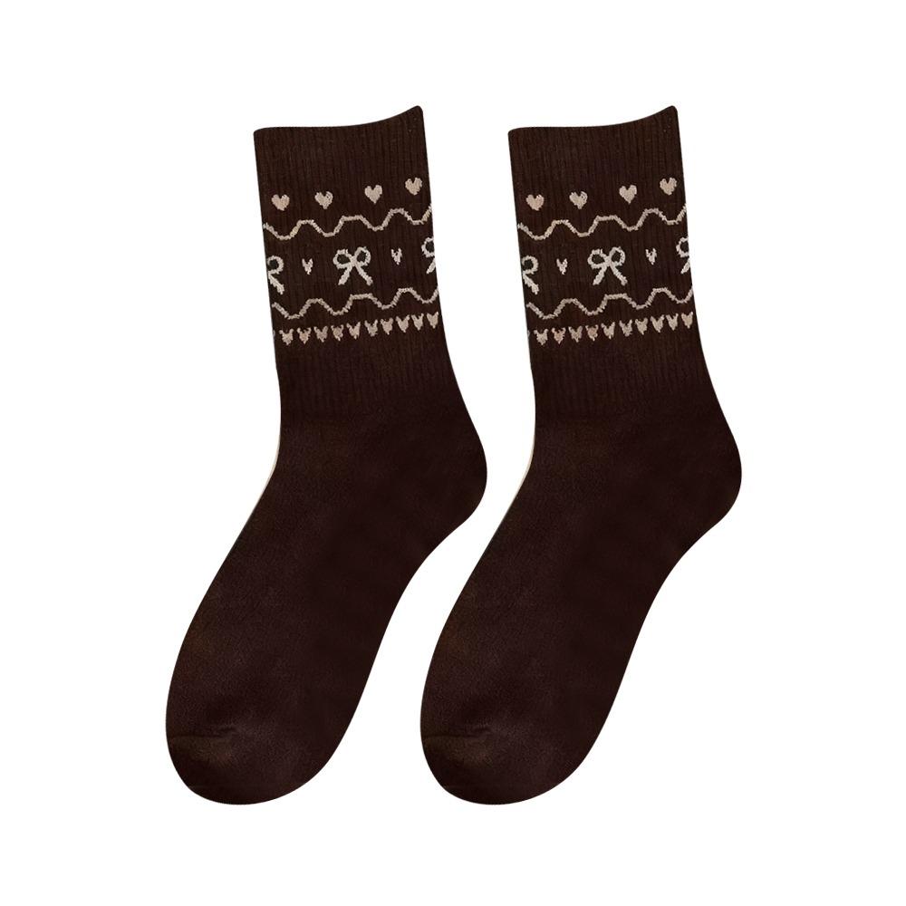 1/4 Pairs Warm Medium Tube Tights Anti-Cold Mid-calf Socks Harajuku Stacked Socks Autumn Winter