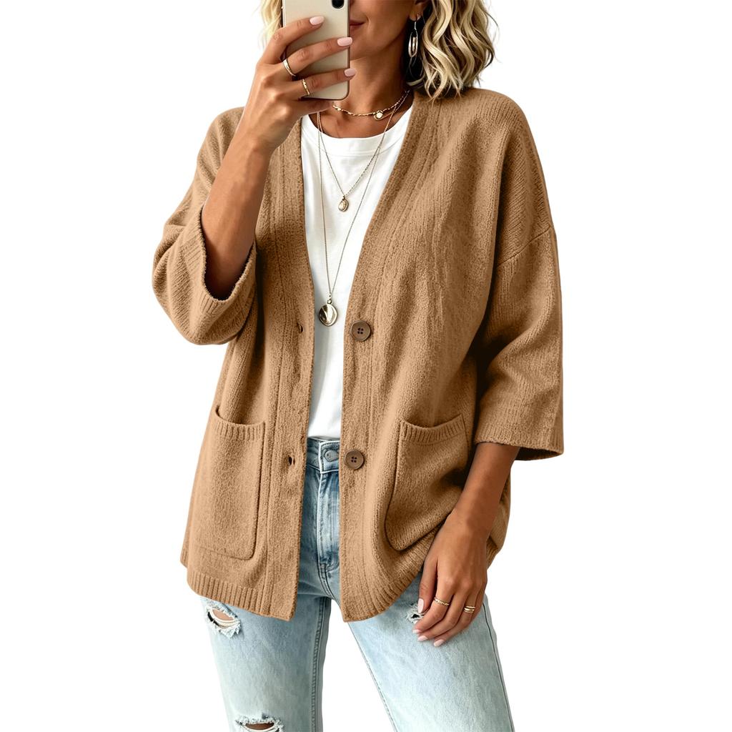 Women's Casual Knit Cardigan Sweater Open Front Long Sleeve for Everyday Wear