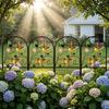 Hinterhof Blumenbeet Begrenzung Gartenzaun Tierbarriere, Schmetterling Floral Metalldraht Panel Begrenzung, Gebogenes Dekoratives Panel, Barriere für Hunde, Kaninchen,