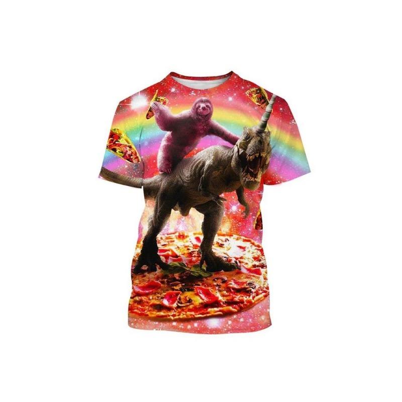 

Funny Galaxy Sloth T Shirt For Men Kids Casual Animal Pizza Print T-shirt Streetwear Tops Plus Size Short Sleeve Tee Shirts S