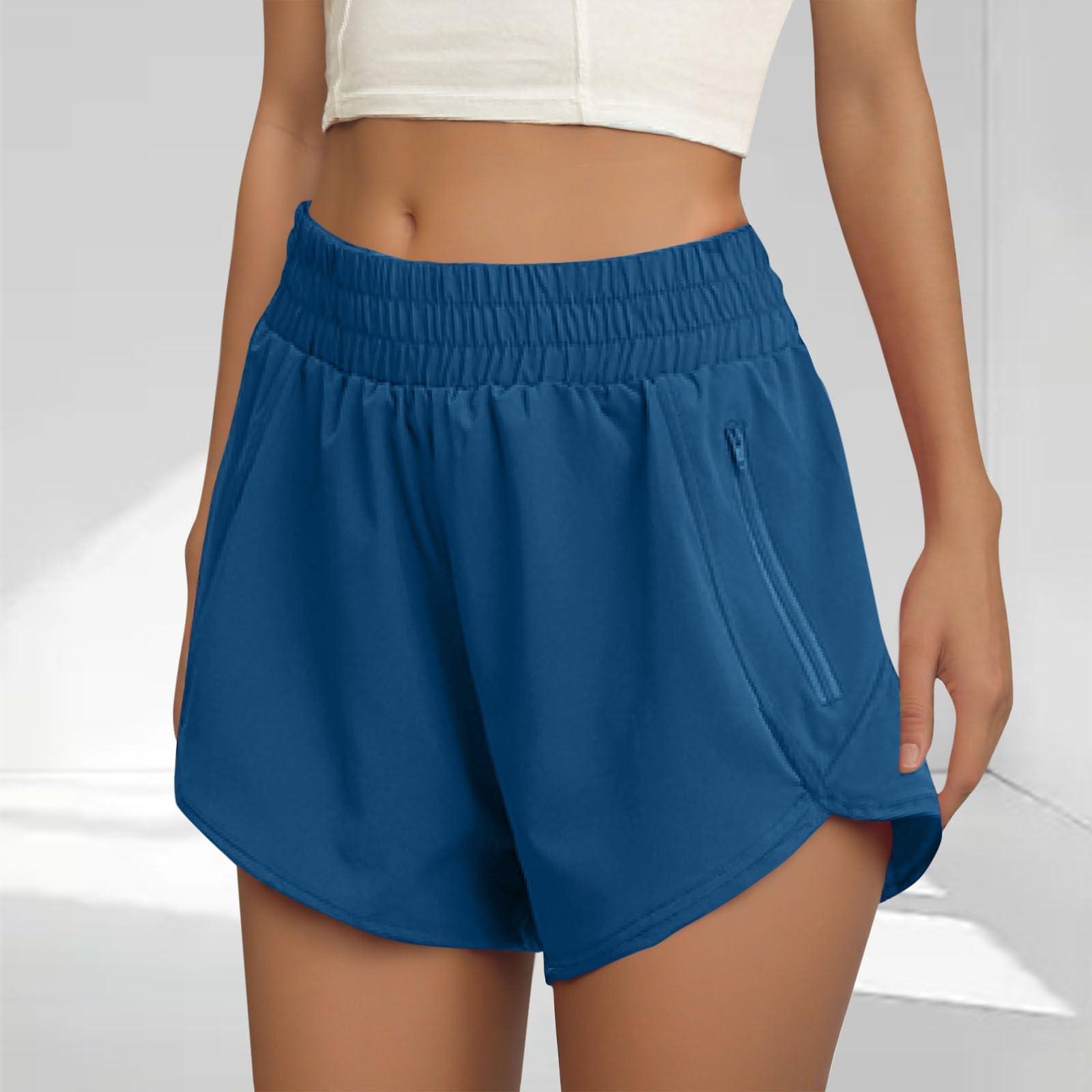 

Women s Athletic Shorts High Waisted Running Shorts With Zip Pocket Workout Shorts M