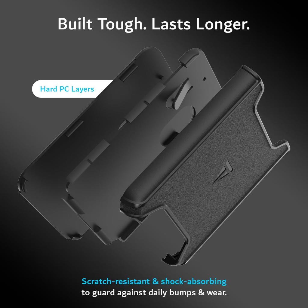 TUDIA MagSafe Compatible Card Case [Holds 3 Cards] Ultra-Thin Tough PC Wallet with Strong Magnetic Hold (Black)