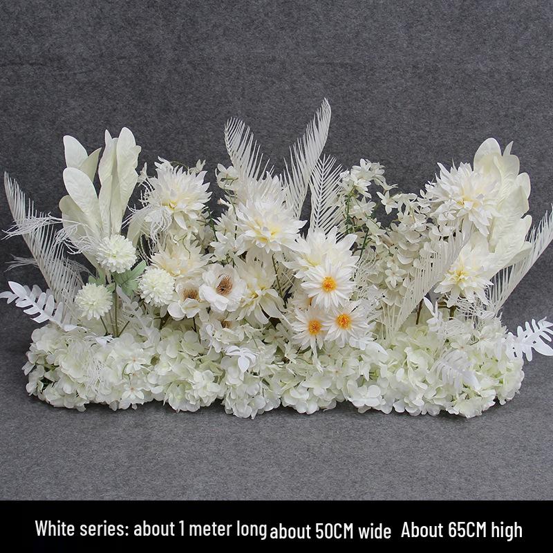 Blue Artificial Flower Row for Wedding Aisles and T-stage Decorations