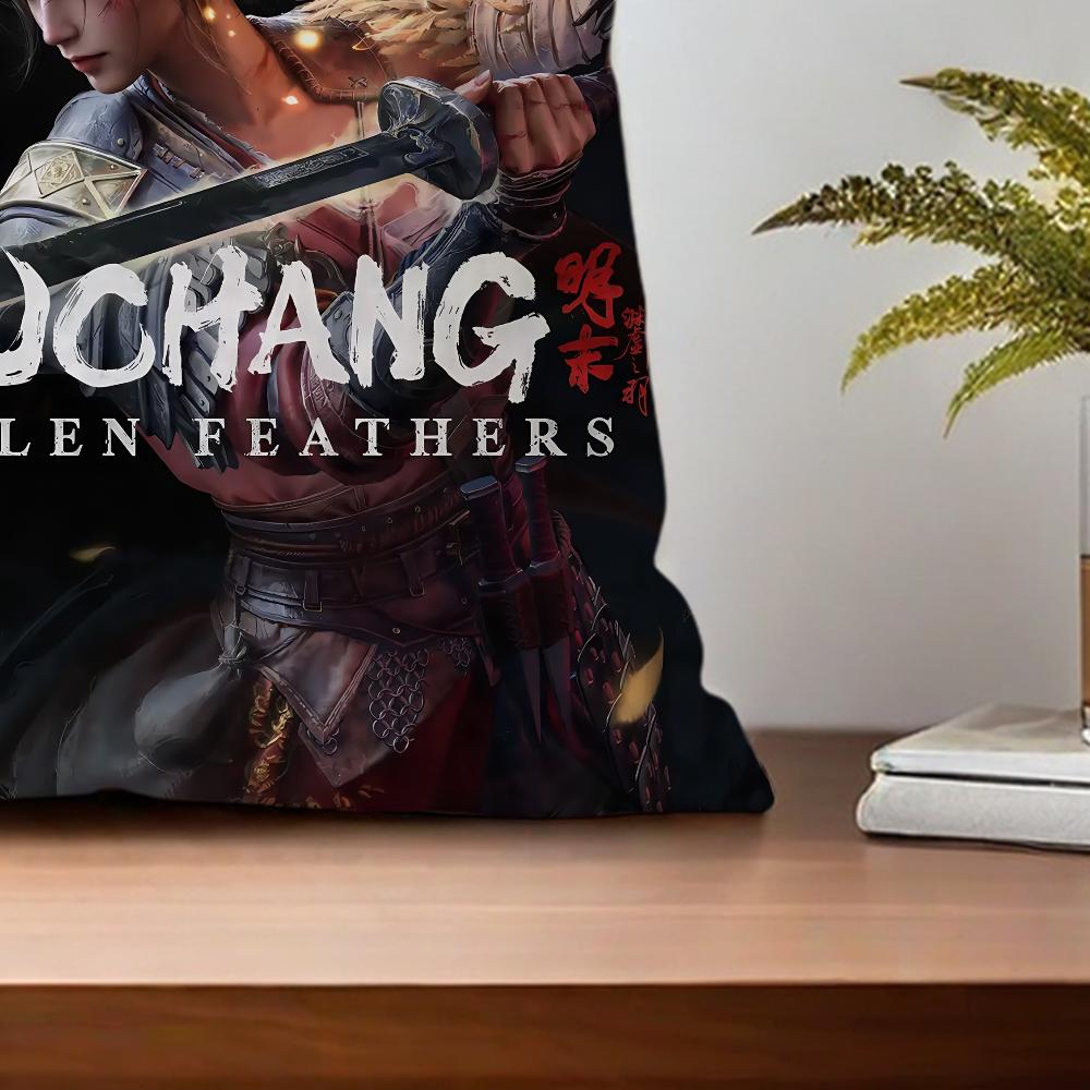 W-WUCHANG Fallen Feathers Cushion Cover For Pillow Sofa Printing Decoration Room Home Office Coffee Shop Car Nordic Simplicity