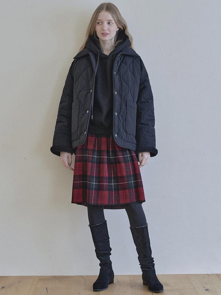 Avang Tartan Check Pleated Midi Skirt - Red