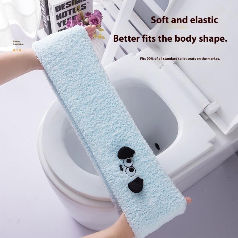 Soft Fiber Toilet Seat Protector Featuring Convenient Handle Design For Home Office Bathroom Comfortable Hygienic Solution