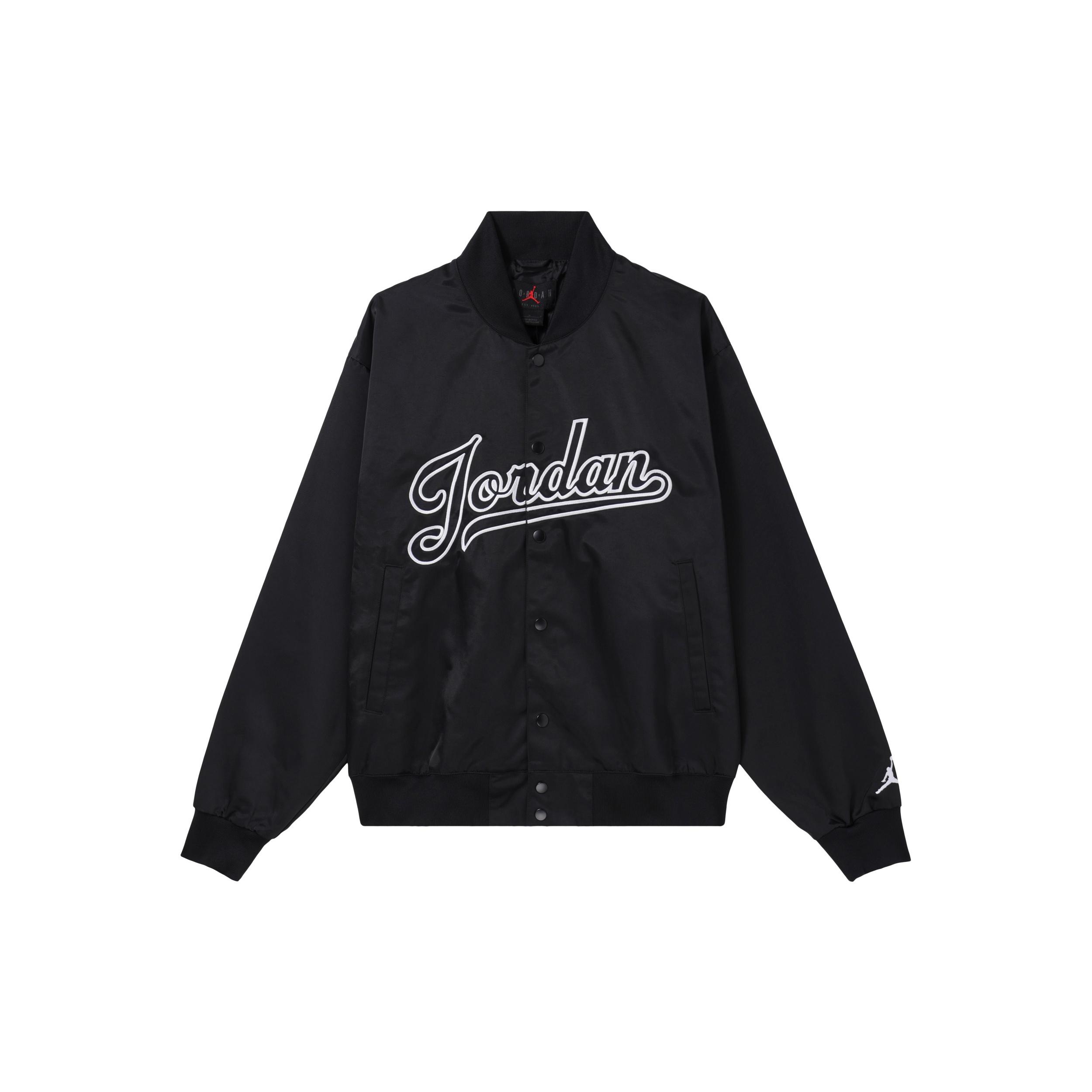 Air Jordan Flight MVP Waterproof Baseball Jacket Asia Sizing Black White Men s FN4660-010 M