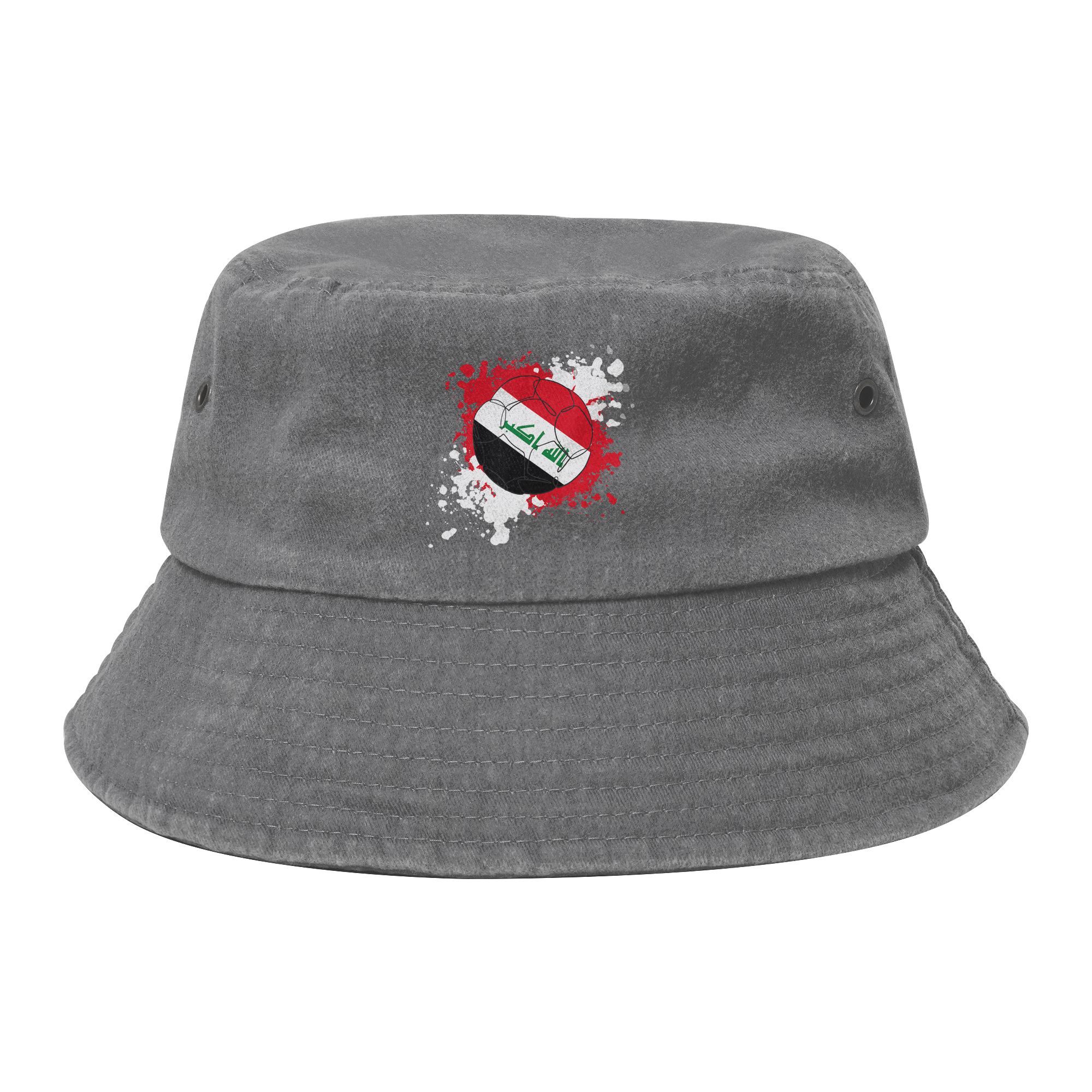 Iraq Flag Iraqi Soccer Football Bucket Hats for Girl Vocation Field Hat Streetwear Foldable for Fishing Caps Boonie Hat One Size