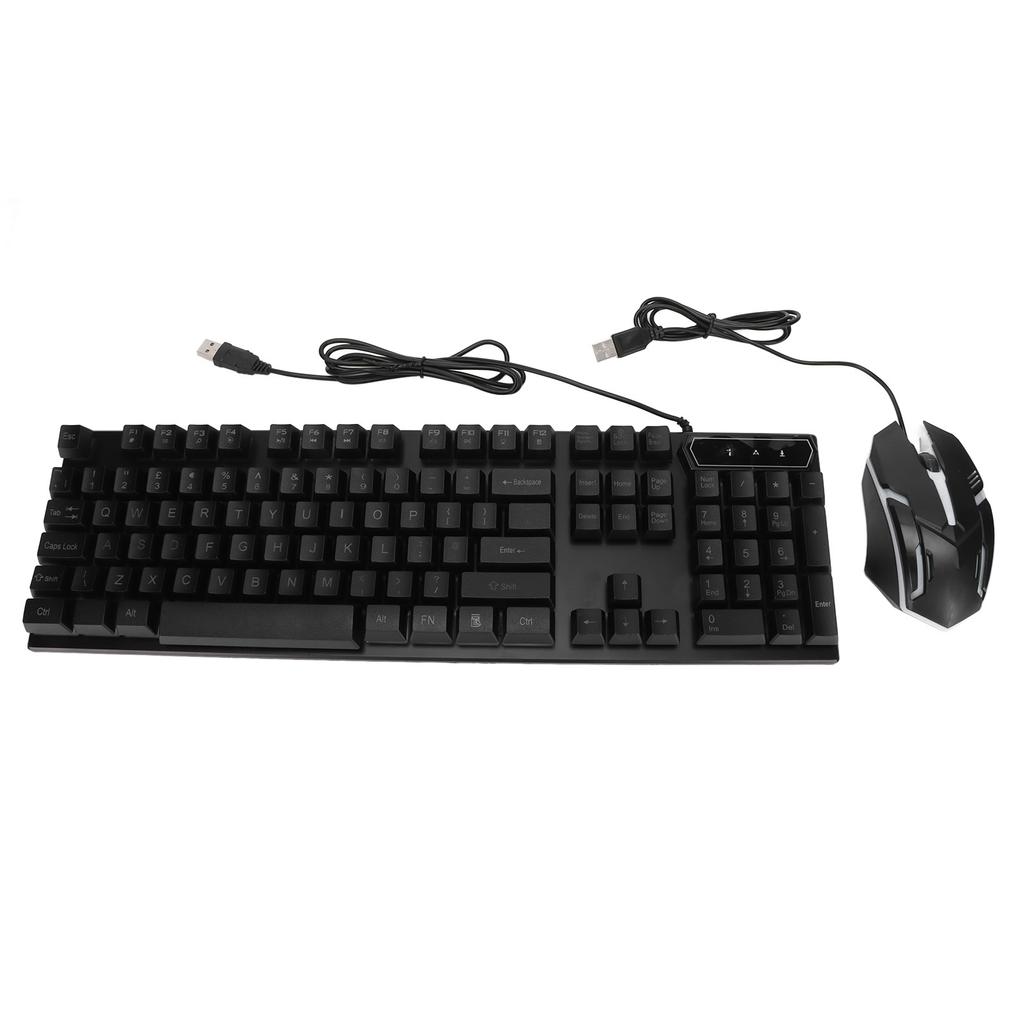Gaming Keyboard and Mouse Combo 104 Keys Wired USB LED Backlit Ergonomic Quick Response Gaming Mouse and KeyboardD280