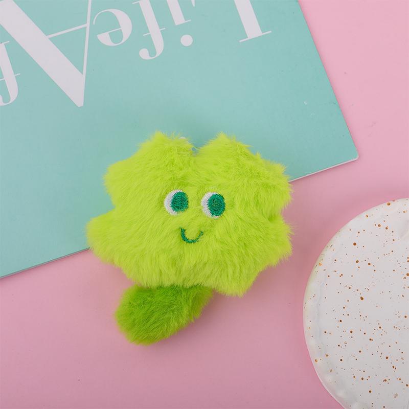 Fashion Plush Lucky Grass Keychain Cartoon Four Leaf Clover Keychain Pendant Exquisite Backpack Decoration Accessories Gifts