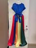 Elegant Pleated Patchwork Dress: African & Western Style for Women