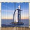 Curtains City Architecture Landscape 3D Digital Printing Blackout Curtains No Punching