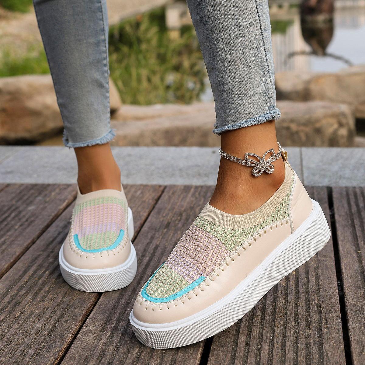 Повседневные туфли большого размера новые весенне-осенние европейские и американские туфли на толстой подошве плотно облегающие ногу европейские и американские туфли-лодочки на низком каблуке 36 2977₽