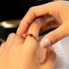 Retro simple ruby emerald men's and women's same fashion jewelry personalized glossy ring jewelry