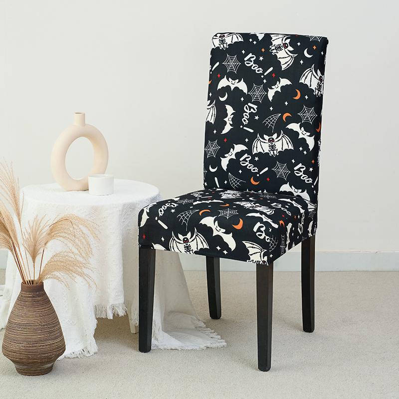 

Хэллоуин Чехол на стул с тыквой Эластичные чехлы на обеденные стулья Чехлы на сиденья Грязеотталкивающие Моющиеся для вечеринки, банкета, отеля, кухни