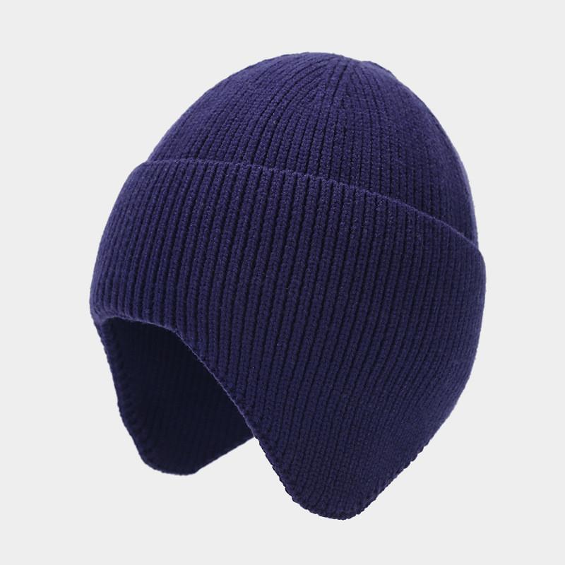 Knitted Hat For Men Women Warm Winter Beanie With Windproof And Sun Protection Navy