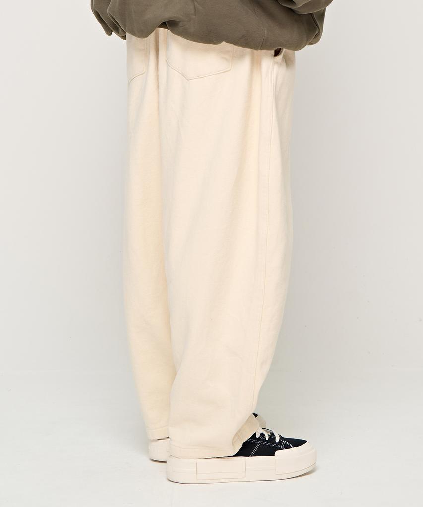 CARGOBROS Cb Basic Fleece-Lined Wide Elastic Pants (Ivory)