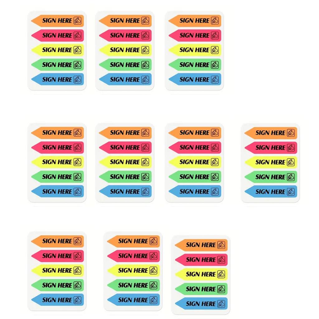 Sign Here Tabs Sign Date Stickers Arrow Flag Easy To Post for Office School Annotating Books Notary Books Reading