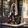 Floral Pattern Tote Bag Casual Shoulder Bag for Daily Commute Shopping Use