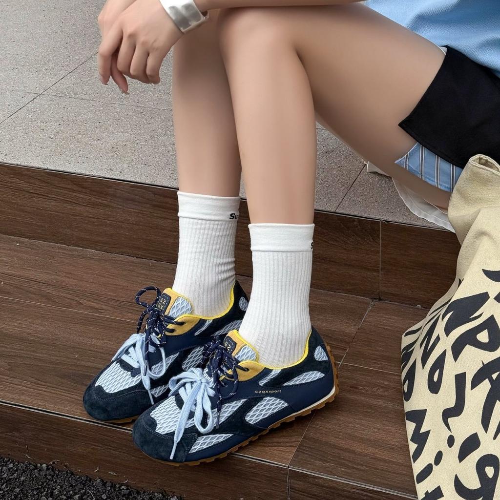 Niche splicing casual women's summer new thick-bottomed mesh surface breathable and versatile sports outdoor non-slip