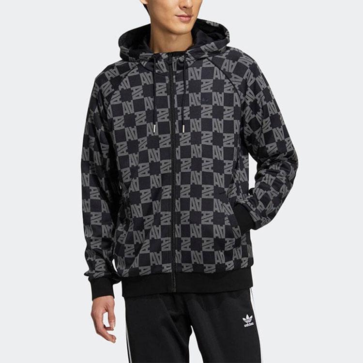 Adidas Logo Printed Hoodie With Drawstring Unisex Jackets Black HR3435