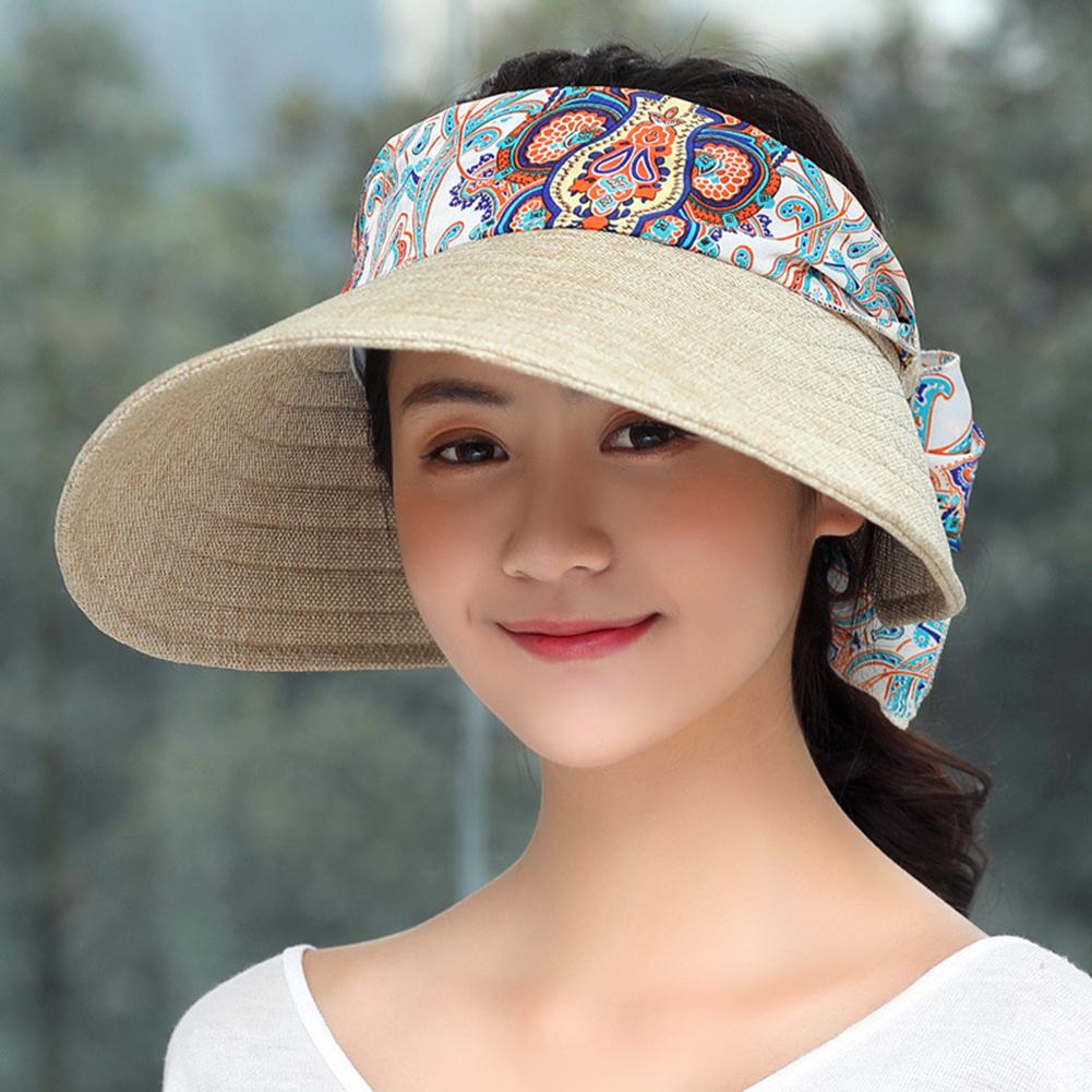Women Sun Hat Wide Brim Uv Protective Summer Foldable Outdoor Cycling  Beach Cap