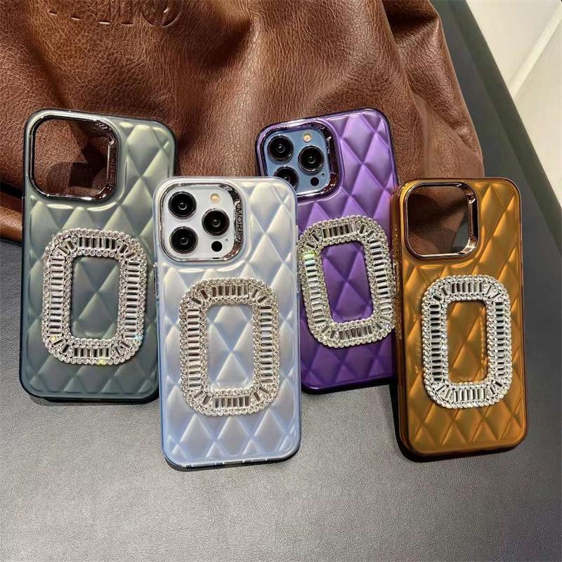 Pentru iPhone 15 Pro Max Husa de telefon de lux din piele de miel cu diamante pentru iPhone 14 13 12 11 Pro Max Husa rezistenta la socuri