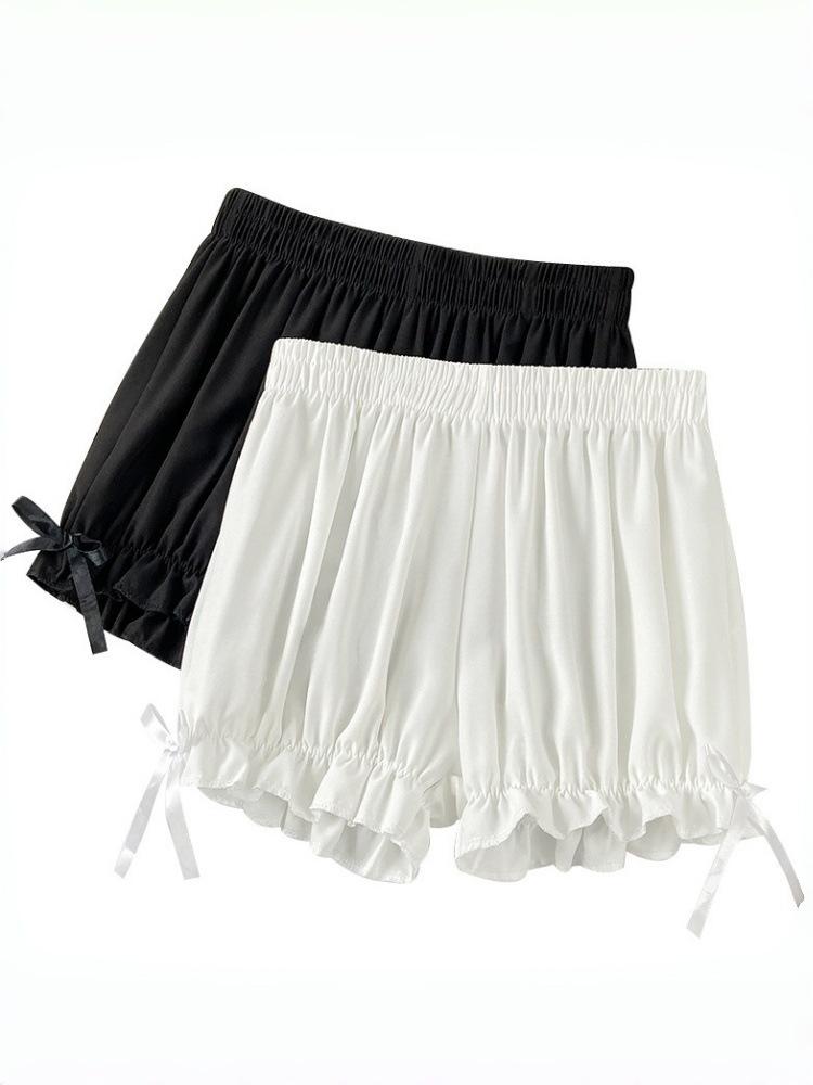Women's Summer Loose Silk Bow Lantern Safety Shorts