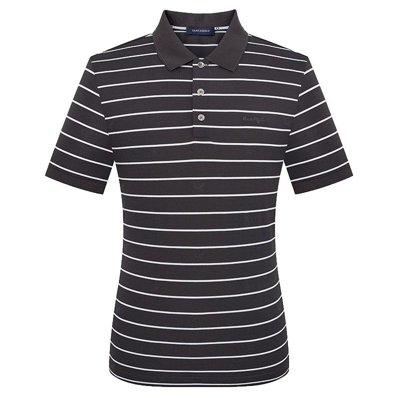 

SAINT ANGELO Men s Striped Short Sleeve Polo Shirt 46