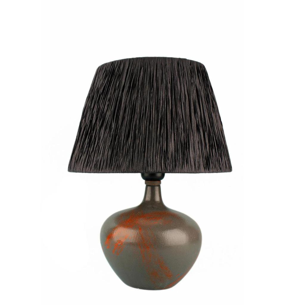 Nimrod Seramik Abajur Gri Siyah