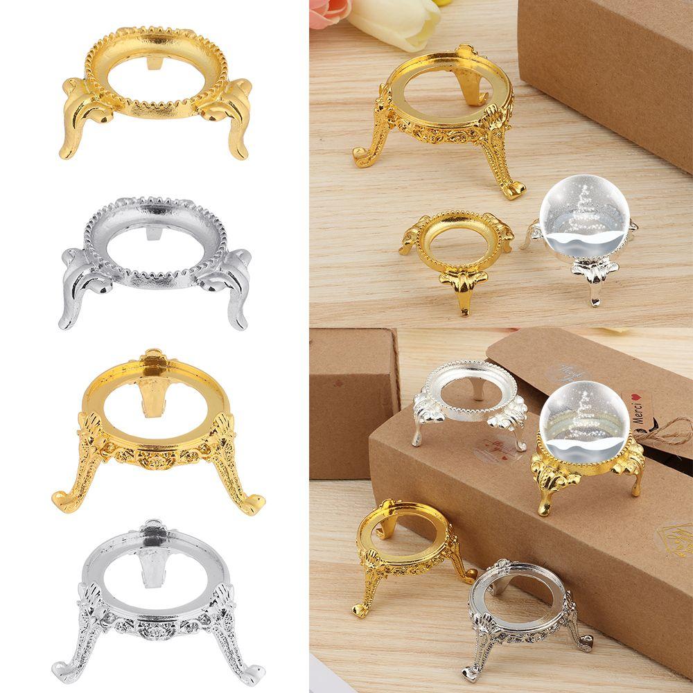 European Style Home Office Decor Desktop Ornaments Crystal Ball Holder Egg Support Metal Display Stand Glass Sphere Base