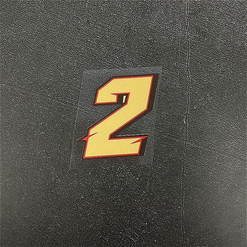 1PC Matte Gold Motorcycle Number Stickers Waterproof for Motorbike Fuel Tank Helmet Front Fairing Modified Scooter Vinyl Decals