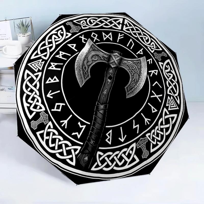 Viking Shield Design 8-Frame for Travel, Camping, Casual Lightweight Portable Umbrella, Essential for Every Family Holidays Birthday Gift