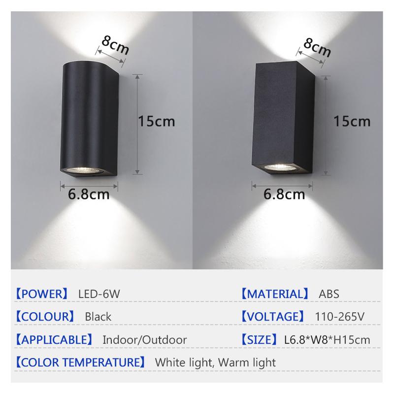 LED Wall Lamp Outdoor IP65 Waterproof GU10 Upper Lower Lighting Porch Courtyard Lights Indoor and Outdoor Decorative Wall Lamp