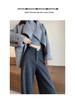 Women's Plus Size Wool Acetate Wide-Leg Pants - Autumn/Winter Thickened Straight-Leg Suit Pants